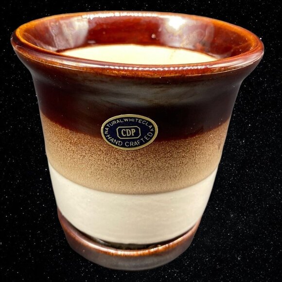 Hand Crafted CPD Natural White Clay Art Pottery Small Planter 4”T 4”W - Picture 1 of 6